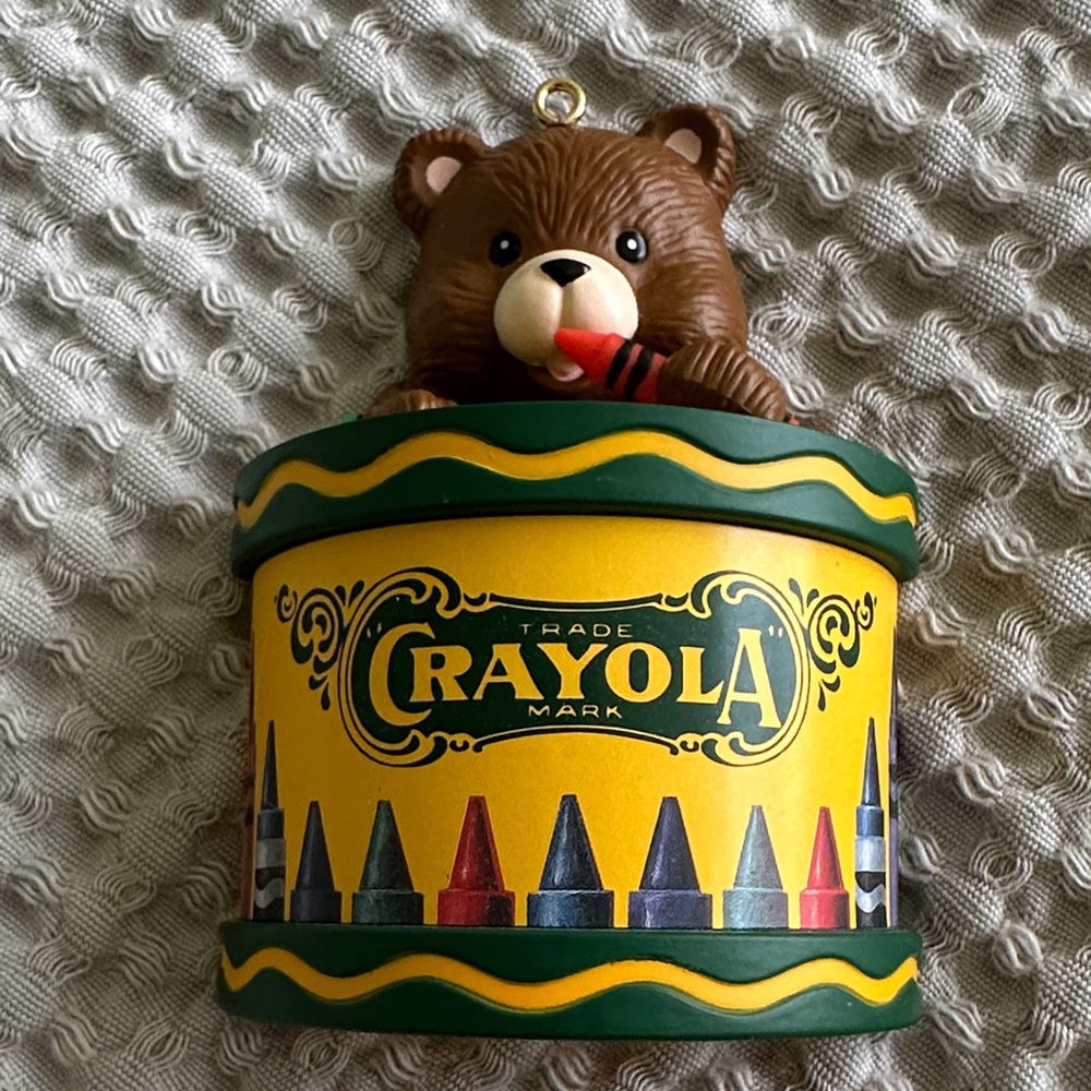 Vintage Binney & Smith Crayola Teddy Bear Ornament